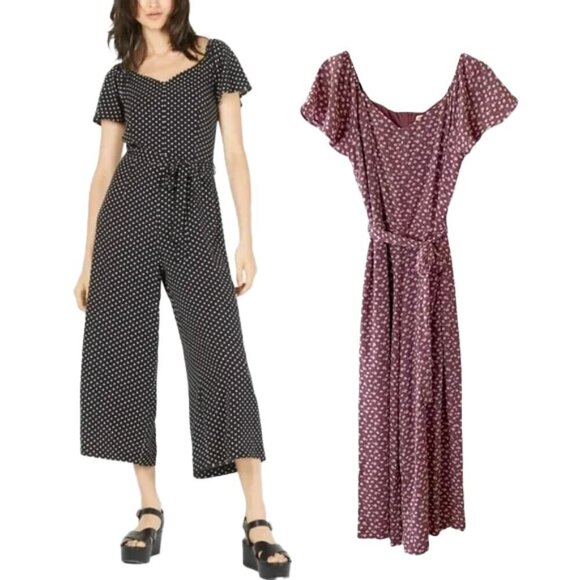🆕 MONTEAU Los Angeles Ditsy Floral
Purple Jumpsuit LARGE - Picture 1 of 12